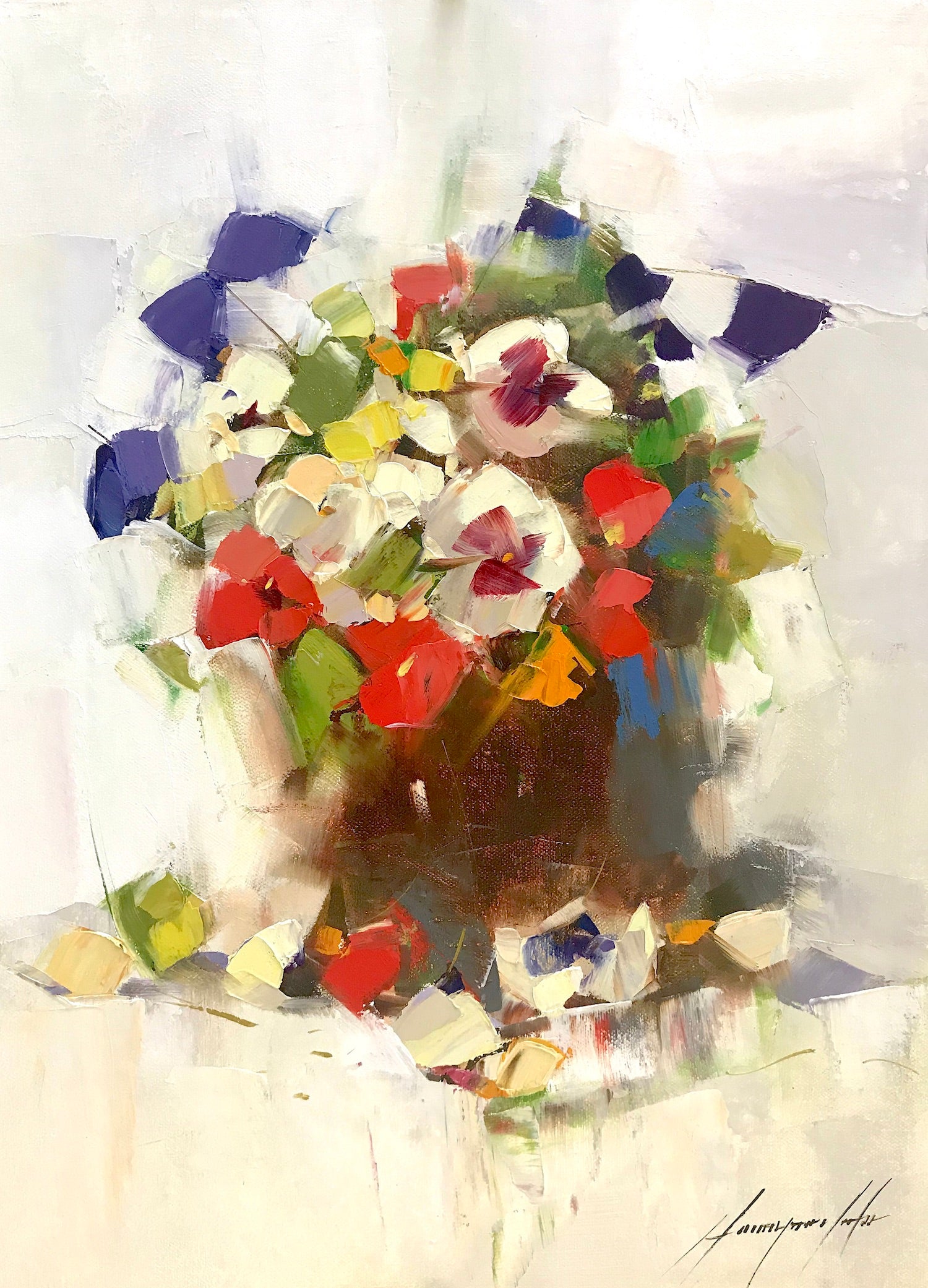 Vase of Pansies