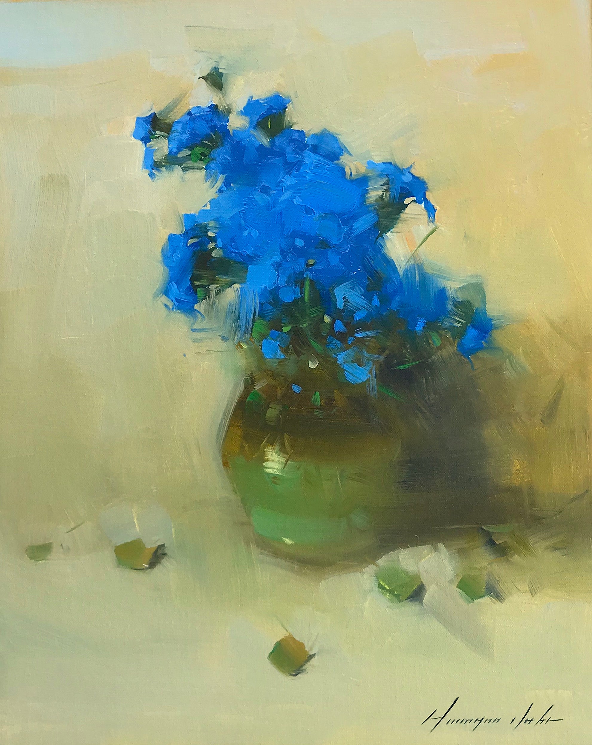 Vase of Blue Flowers