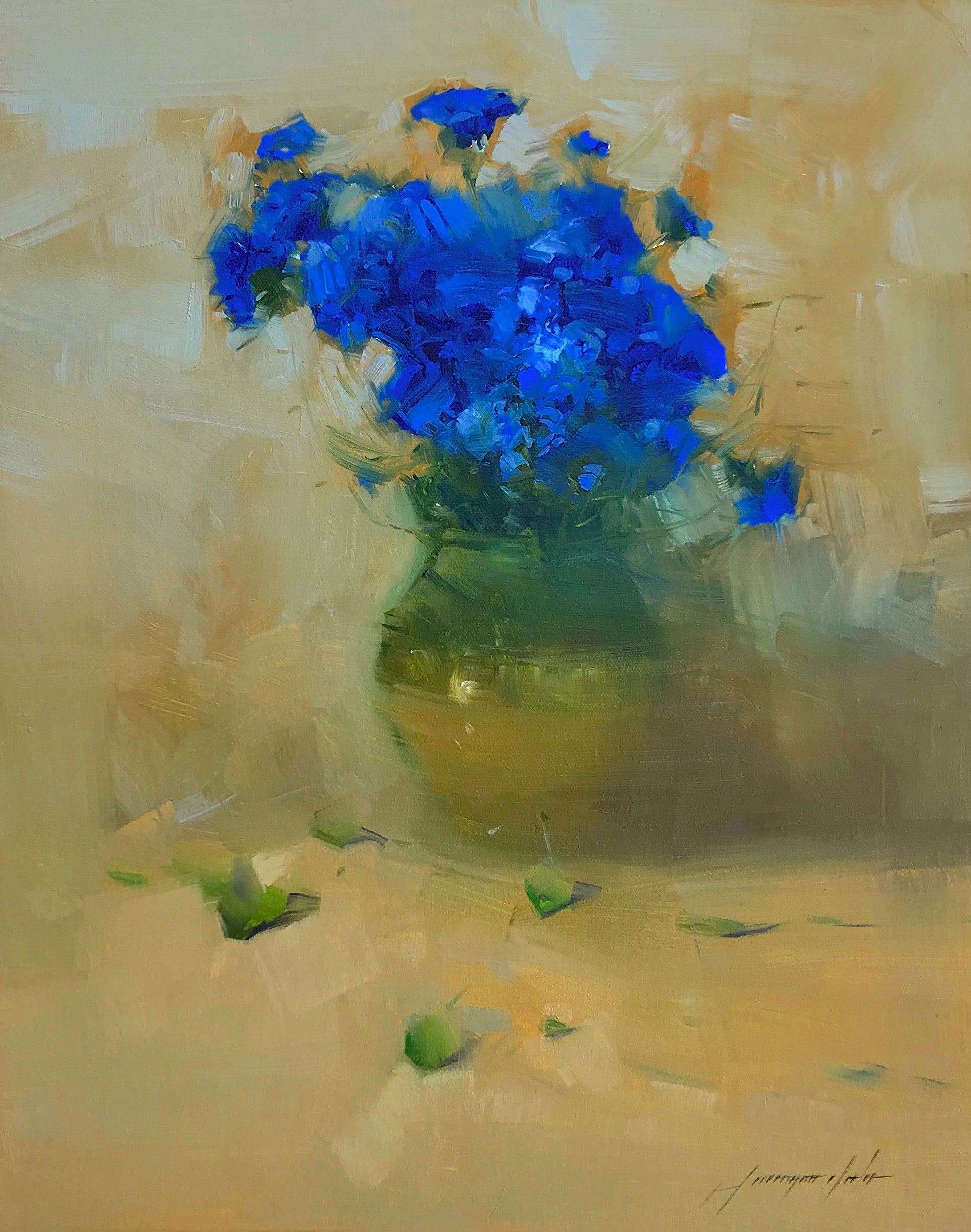 Vase of Blue Flowers