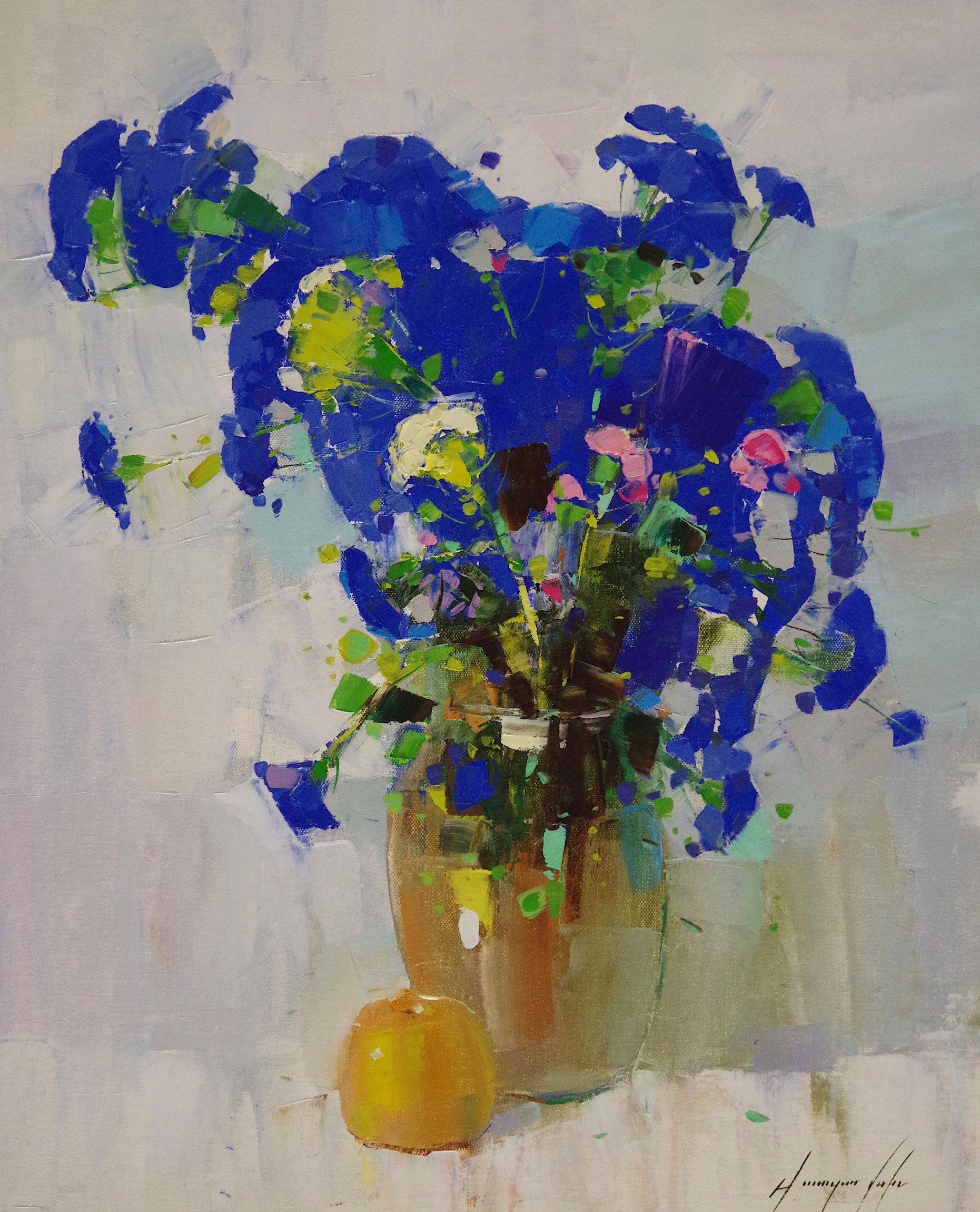 Vase of Blue Flowers