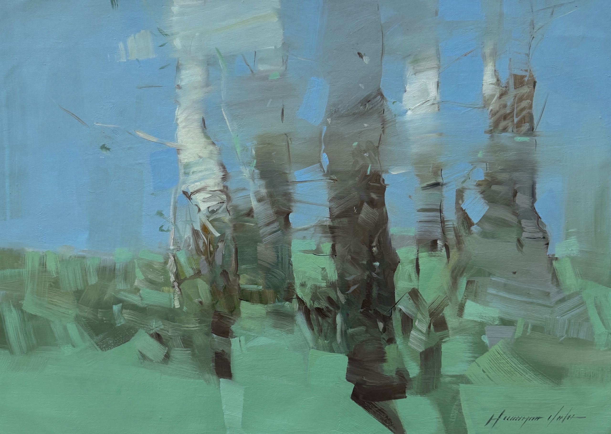 Birches in Cobalt