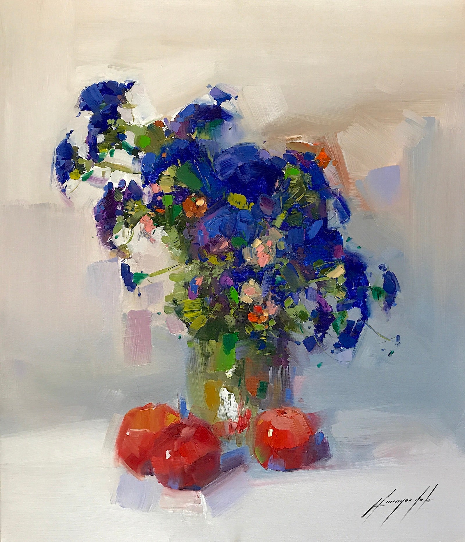Vase of Blue Flowers