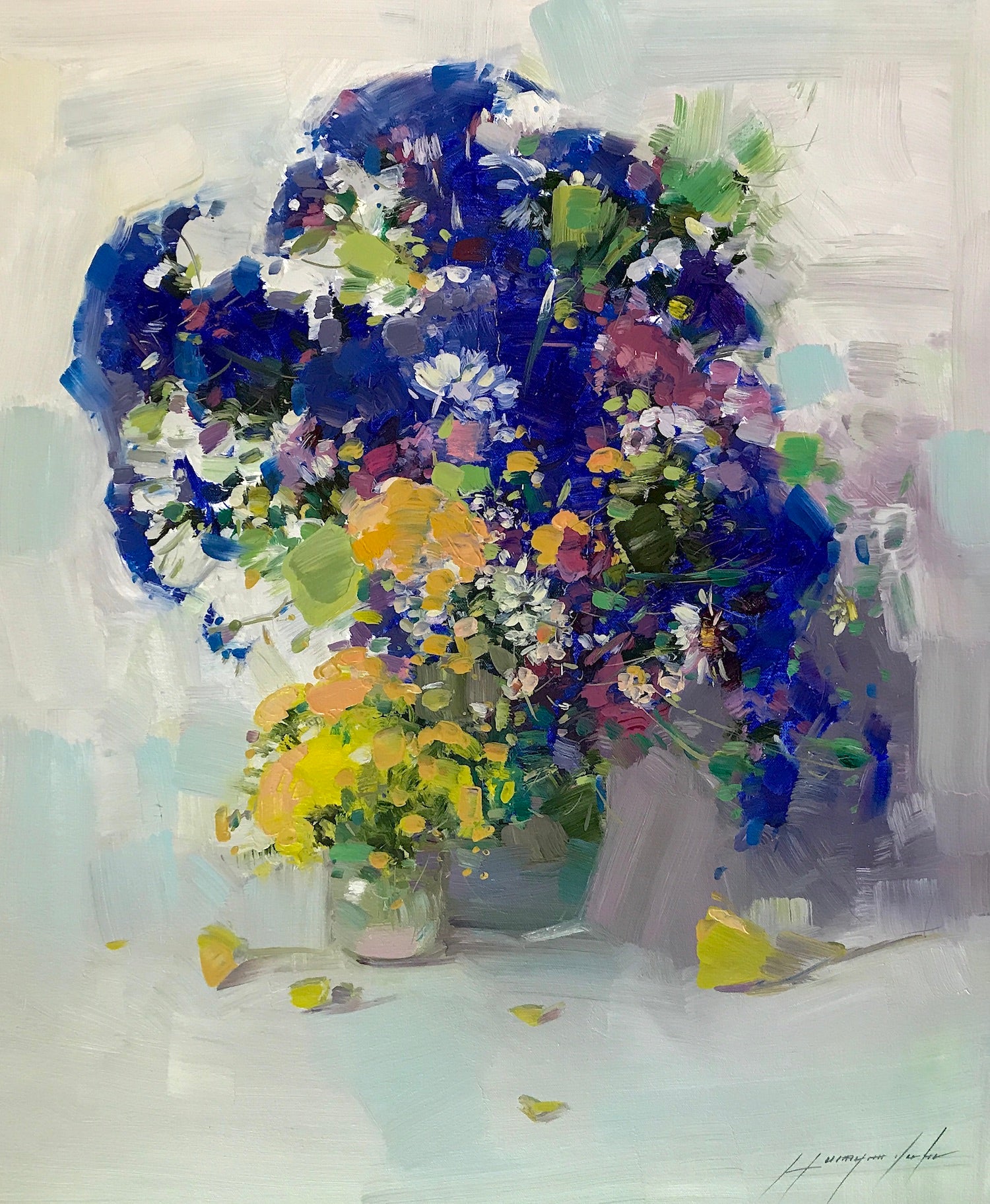 Vase of Blue Flowers