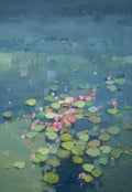 Lilies in Indigo