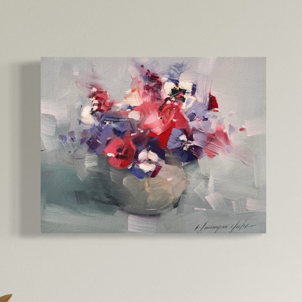 Vase of Pansies