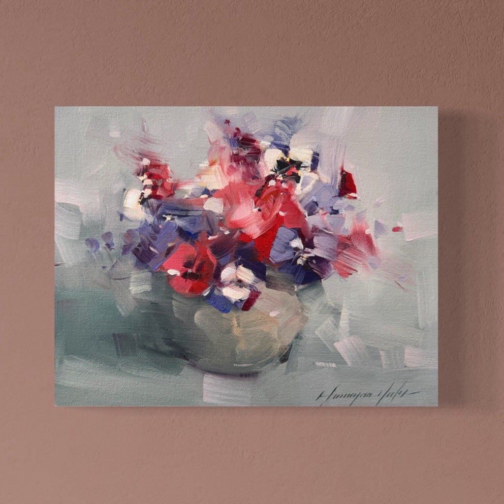 Vase of Pansies